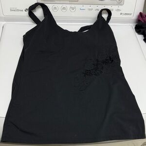 Fabletics Medium Laser Cut Lace Cut Out Black Women's Top